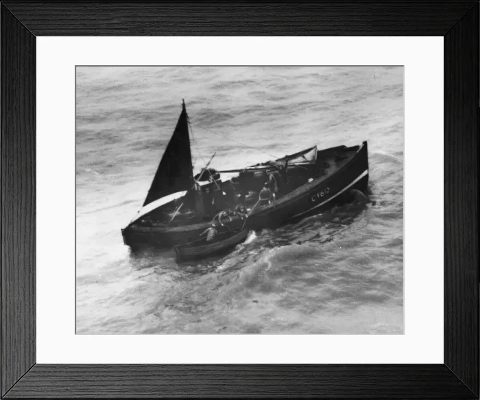 Framed Print : A boat in trouble off the West Coast of England. The boat has the numbers CY613 or Framed Print : A boat in trouble off the West Coast of England. The boat has the numbers CY613 or