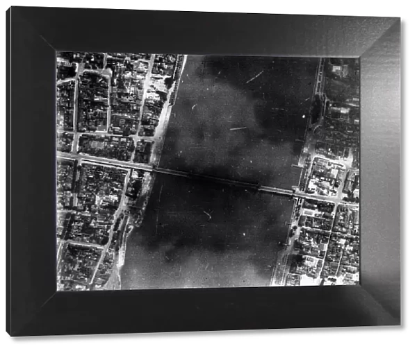 An air reconnaissance picture of one of the Rhine bridges which will be of great