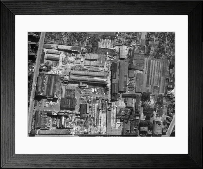 Framed Print : RAF reconnaissance photographs showing bomb damage to the Kalk Framed Print : RAF reconnaissance photographs showing bomb damage to the Kalk