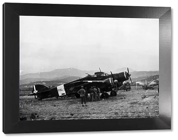 Italian Aircraft surrender to Allies. Pictured, the Savoia S