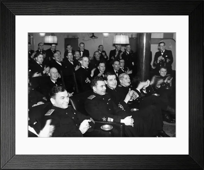 Framed Print : Russian Northern Fleet C in C meets Home Fleet C in C. December 1943 Framed Print : Russian Northern Fleet C in C meets Home Fleet C in C. December 1943