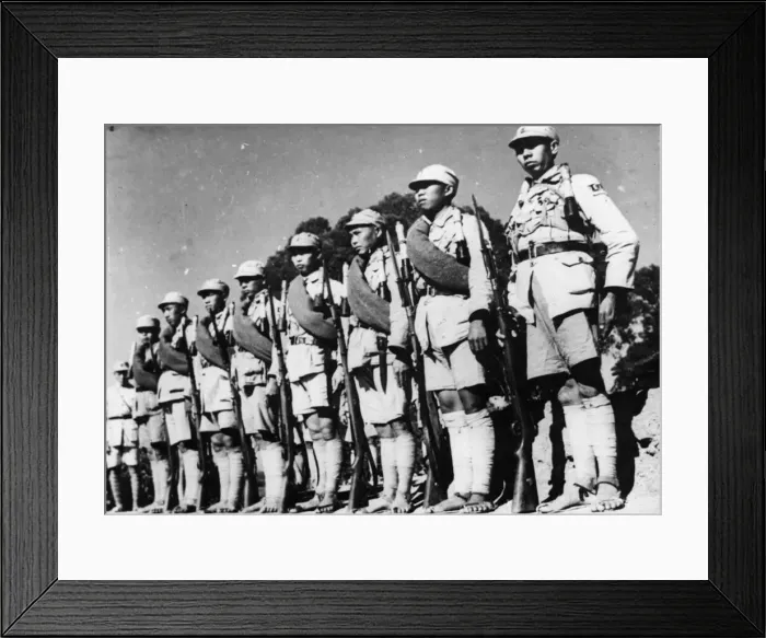 Framed Print : Picture shows Chinese soldiers on parade. This is possibly a suicide squad Framed Print : Picture shows Chinese soldiers on parade. This is possibly a suicide squad