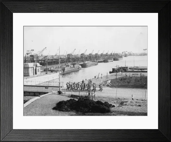 Framed Print : Antwerp Docks, Belgium. The docks were captured intactly General Montogmery Framed Print : Antwerp Docks, Belgium. The docks were captured intactly General Montogmery