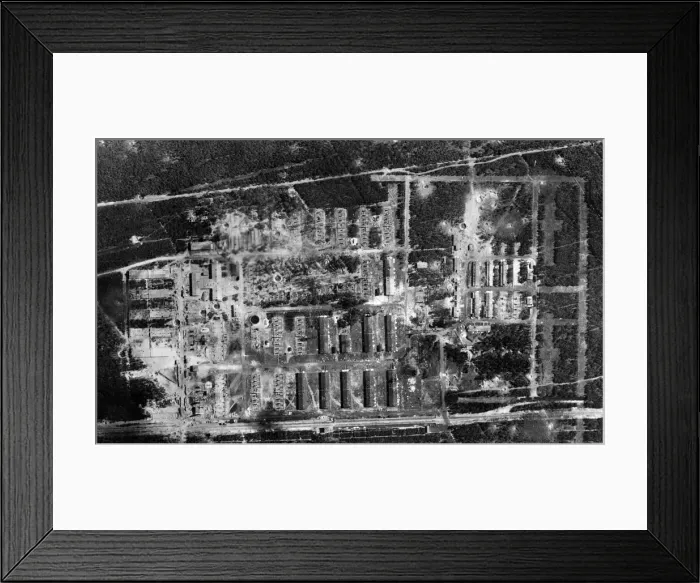 Framed Print : Section of Peenemunde showing heavy damage to an aircraft research Framed Print : Section of Peenemunde showing heavy damage to an aircraft research
