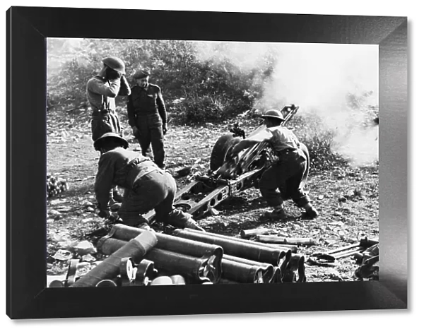 Yugoslavia - Battle For Risan. Near Ledinice a section of 75mm mountain howitzers