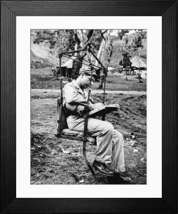 Framed Print : Artillery observer in Papua New Guinea. The War in the East. World War Two Framed Print : Artillery observer in Papua New Guinea. The War in the East. World War Two