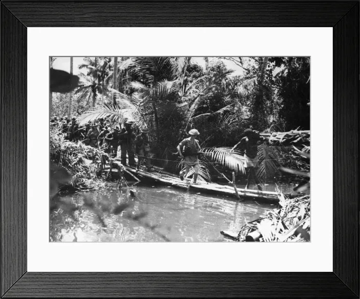 Framed Print : Improvised bridge made by Allied troops at Sanananda. Papua New Guinea Framed Print : Improvised bridge made by Allied troops at Sanananda. Papua New Guinea