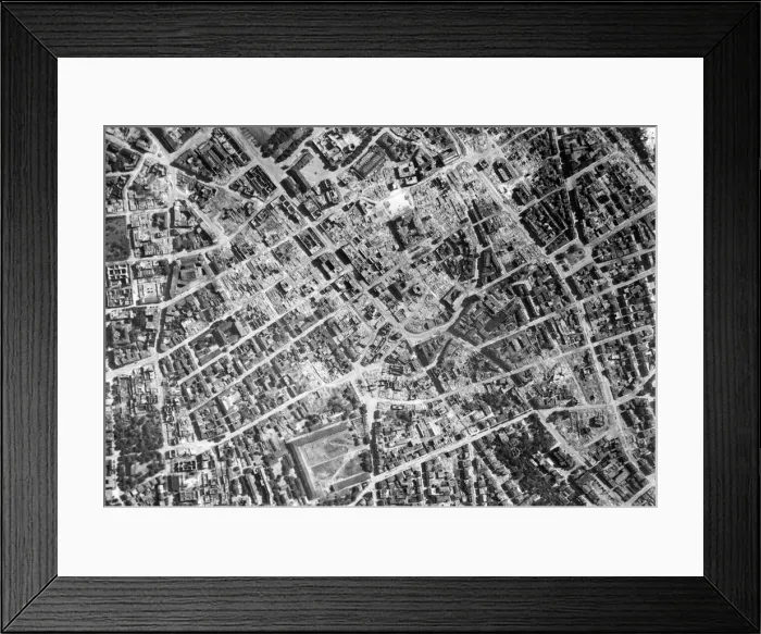 Framed Print : Attacks by RAF Bomber Command caused extensive damage to Stuttgart