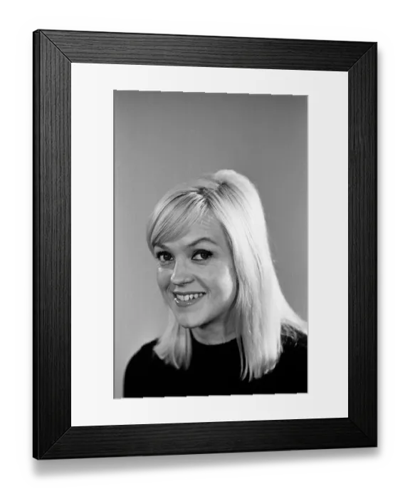 Framed Print : Television compere Annie Nightingale in the Daily Mirror studios. 12th September 1965 Framed Print : Television compere Annie Nightingale in the Daily Mirror studios. 12th September 1965