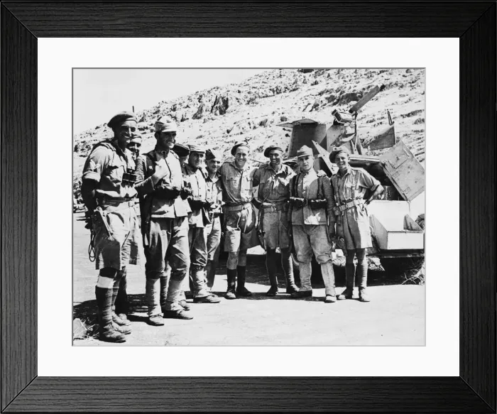 Framed Print : The Occupation of Syria. Turkish soldiers and the crews of British armoured cars