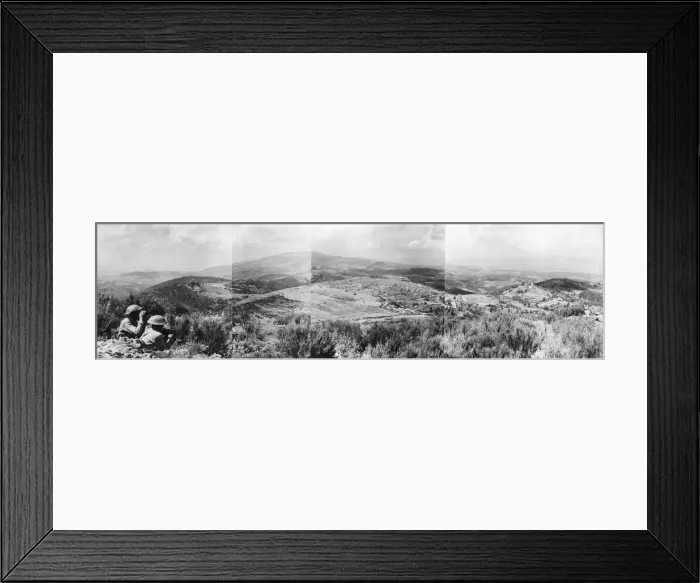 Framed Print : Panorama from Monte Castiglione with Ghurka positions. The area is 2 Framed Print : Panorama from Monte Castiglione with Ghurka positions. The area is 2
