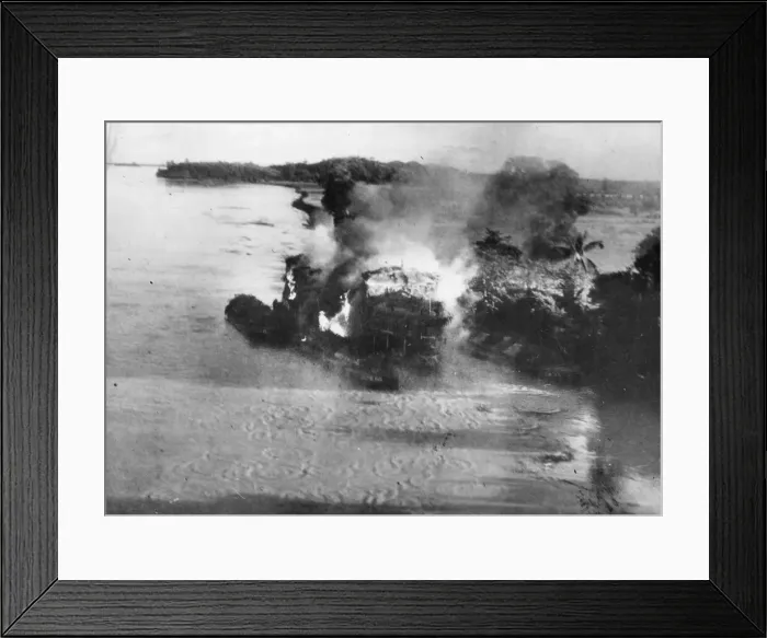 Framed Print : Picture taken on the Burma rivers. Camoflaged houseboats Framed Print : Picture taken on the Burma rivers. Camoflaged houseboats