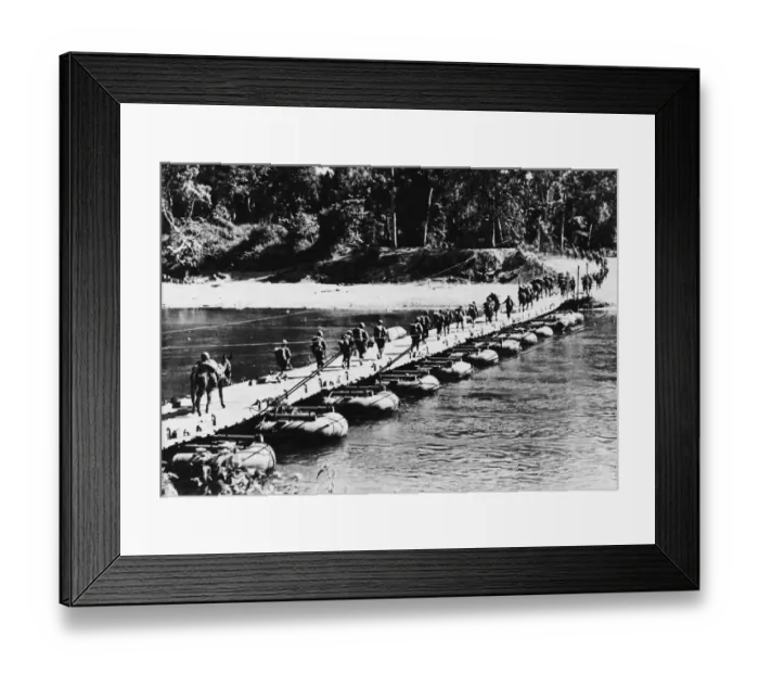Framed Print : U. S. task forces advances into Burma jungle. 14th February 1945 Framed Print : U. S. task forces advances into Burma jungle. 14th February 1945