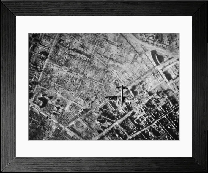 Framed Print : RAF daylight raid on Cologne 2nd March 1945 which was the last of the 262 air raids Framed Print : RAF daylight raid on Cologne 2nd March 1945 which was the last of the 262 air raids