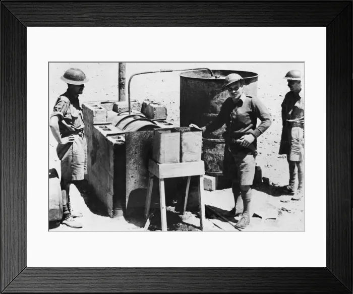 Framed Print : This ingenious still for purifying water for the defenders of Tobruk was invented by Framed Print : This ingenious still for purifying water for the defenders of Tobruk was invented by