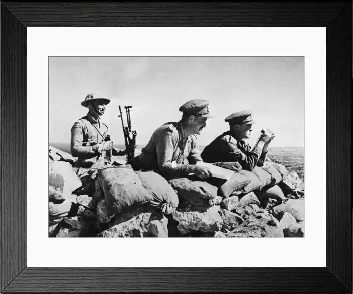 Framed Print : Company Commander of a British County regiment with his second in command