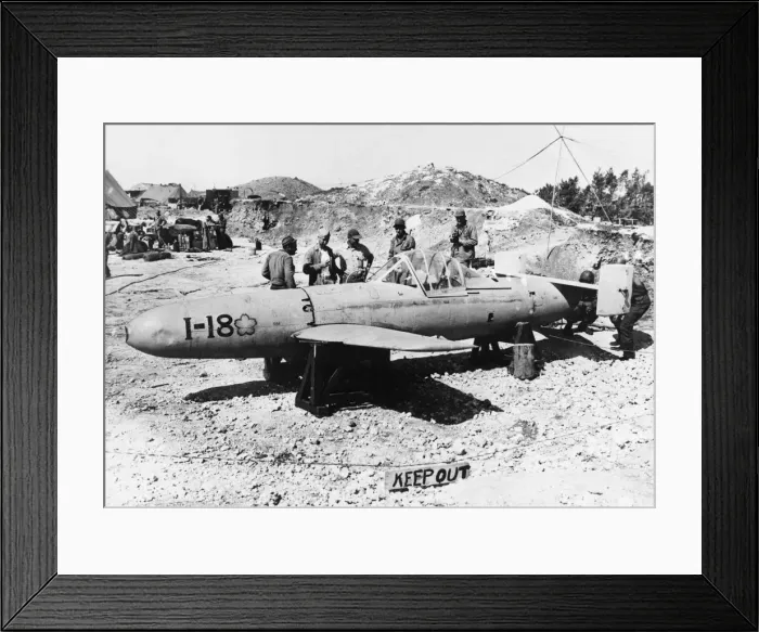 Framed Print : US Marines examine a Yokosuka MXY7 Mark 11 K-1 OHKA Baka Framed Print : US Marines examine a Yokosuka MXY7 Mark 11 K-1 OHKA Baka