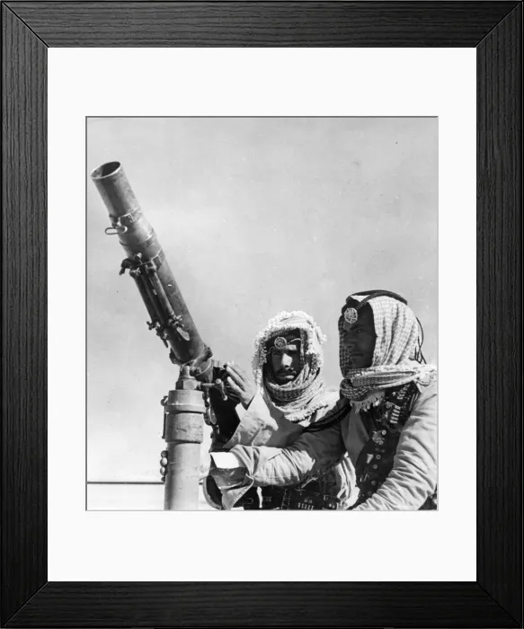 Framed Print : RAF stations on the Iraq-Transjordian frontier are guarded by the famous Arab Legion of Framed Print : RAF stations on the Iraq-Transjordian frontier are guarded by the famous Arab Legion of