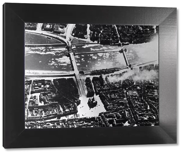 An Air Ministry photograph shows some of the damage to the bridges over the Albert Canal