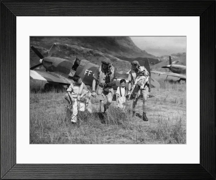 Framed Print : An RAF squadron took over the airfield from the Japanese, the children, who are brothers Framed Print : An RAF squadron took over the airfield from the Japanese, the children, who are brothers