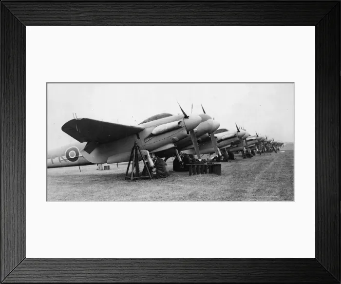 Framed Print : RAF Mosquito fighter planes lined up in readiness for an open day to the public as part