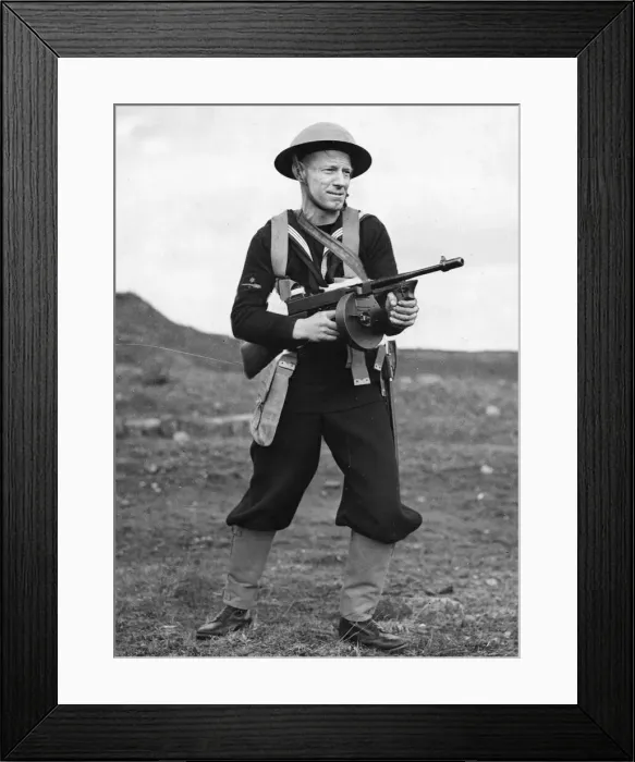 Framed Print : Naval ratings undergoing training with Tommy guns for the first time. 29th November 1940 Framed Print : Naval ratings undergoing training with Tommy guns for the first time. 29th November 1940