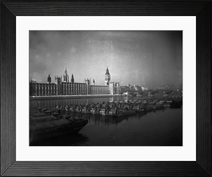 Framed Print : Picture shows an unusual craft on The River Thames outside Westminster Framed Print : Picture shows an unusual craft on The River Thames outside Westminster