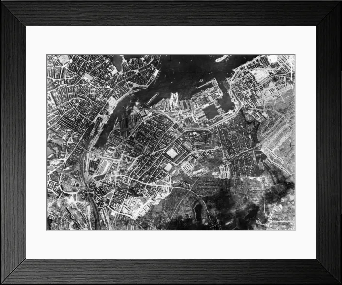 Framed Print : Royal Air Force attack on Kiel harbour. Circa December 1940 Framed Print : Royal Air Force attack on Kiel harbour. Circa December 1940