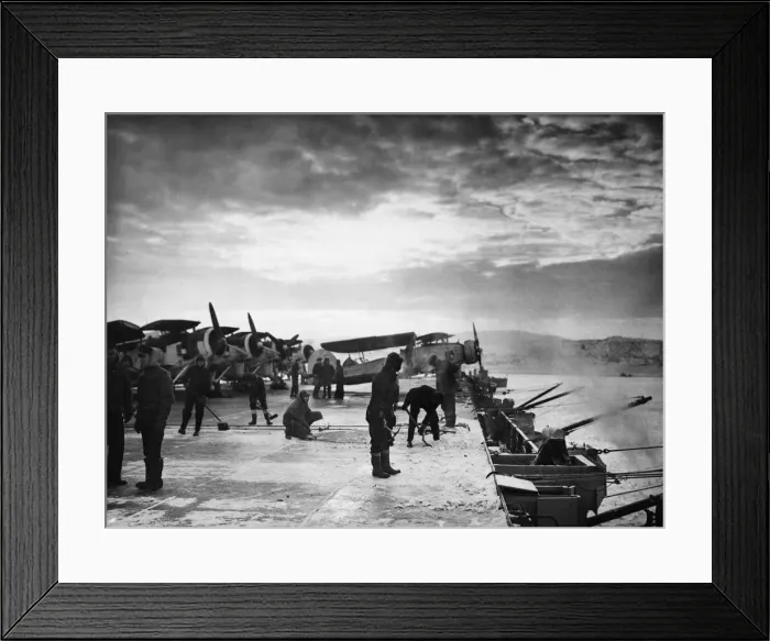 Framed Print : Picture taken on board the British Escort carrier Campania during a recent British convoy
