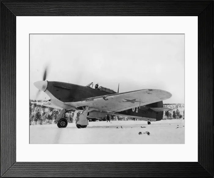 Framed Print : This British Hurricane aircraft has been presented by the RAF to the Major General Framed Print : This British Hurricane aircraft has been presented by the RAF to the Major General
