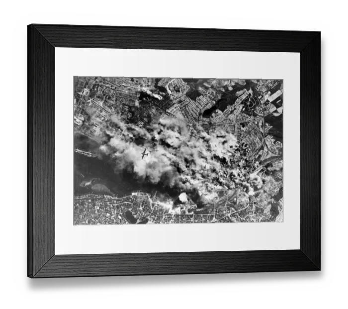 Framed Print : United States Eight Air Force attacks the U-boat and shipbuilding yards at Kiel, Germany Framed Print : United States Eight Air Force attacks the U-boat and shipbuilding yards at Kiel, Germany