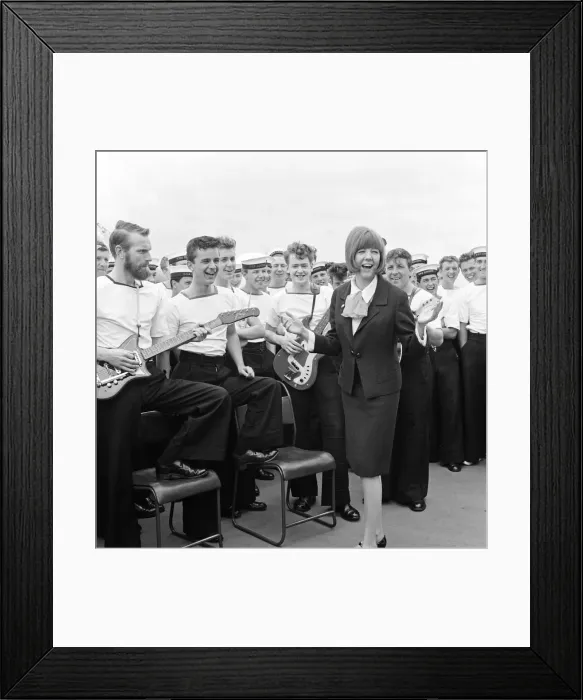 Framed Print : Pop singer Cilla Black visits the missile destroyer HMS London to open the closed circuit Framed Print : Pop singer Cilla Black visits the missile destroyer HMS London to open the closed circuit