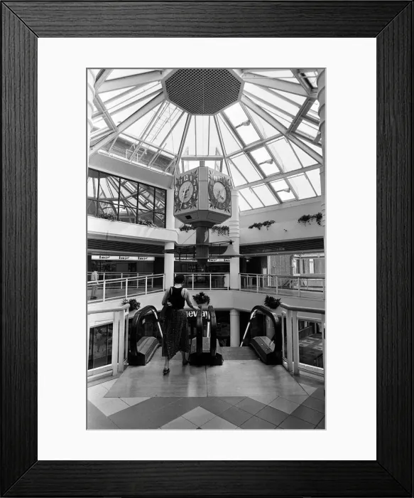Framed Print : Prescot Shopping Arcade, Merseyside. 1st May 1990 Framed Print : Prescot Shopping Arcade, Merseyside. 1st May 1990