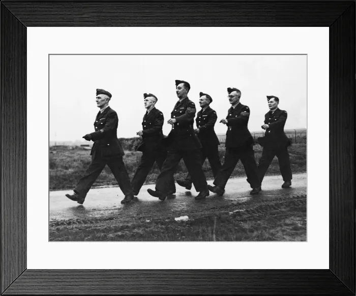 Framed Print : Volunteers of the Coastal Command. Left to right: Warrant Officer J. Stewart, Corporal J Framed Print : Volunteers of the Coastal Command. Left to right: Warrant Officer J. Stewart, Corporal J
