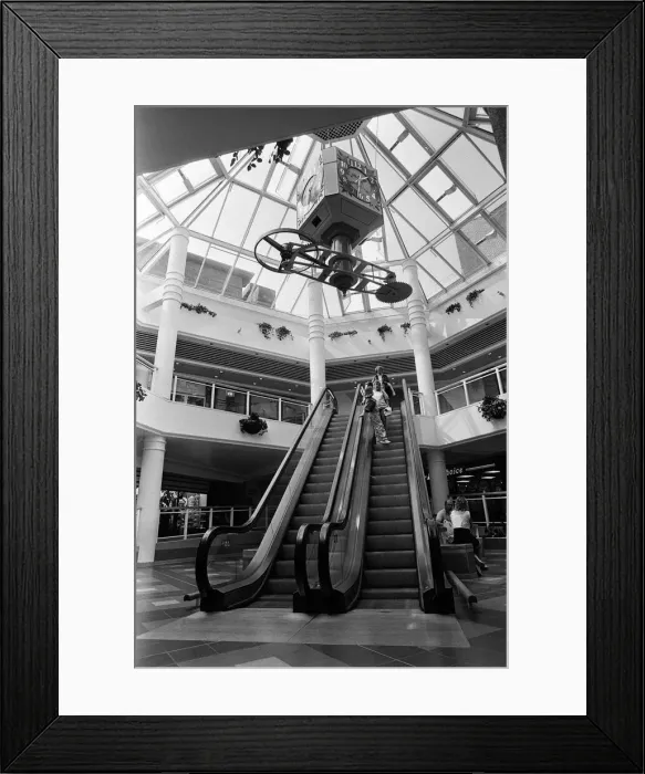 Framed Print : Prescot Shopping Arcade, Merseyside. 1st May 1990 Framed Print : Prescot Shopping Arcade, Merseyside. 1st May 1990