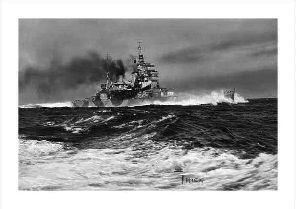 HMS Anson during passing out trials in the North Sea. June 1942