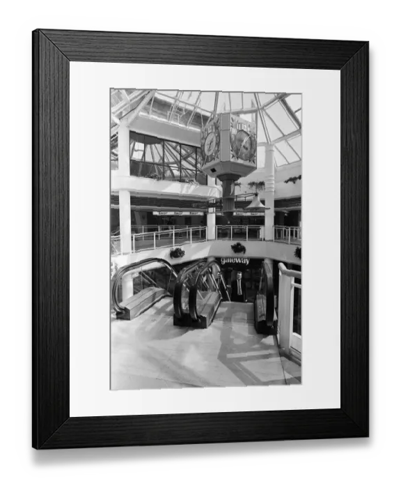 Framed Print : Prescot Shopping Arcade, Merseyside. 1st May 1990