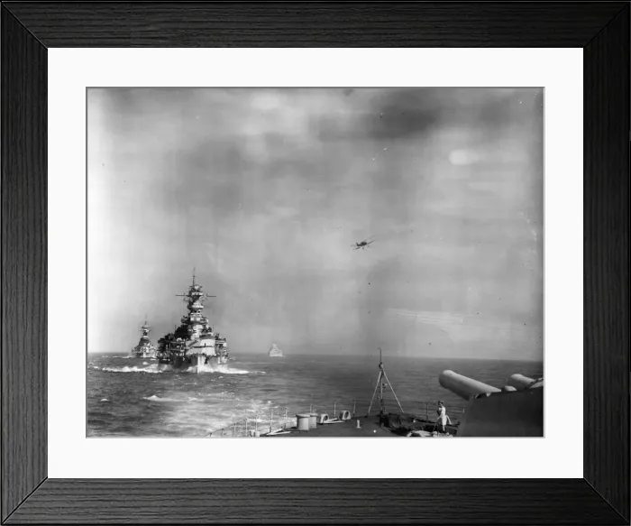 Framed Print : The bombardment of Fort Capuzzo and Bardia by British warships of the Mediterranean Fleet