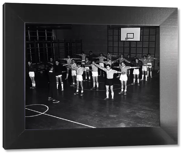 Coleridge School Football Team gym training session, Cambridge, January 1963