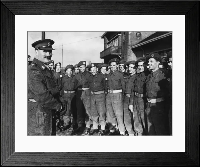 Framed Print : Lieutenant General Ritchie, Commander of a British corps on the Western Front with troops