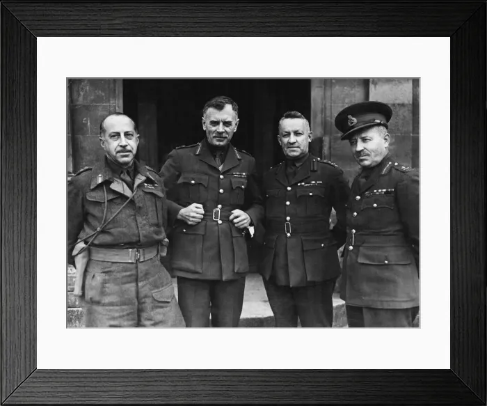 Framed Print : General A. G. L McNaughton back in England. Left to right: Major General H. D. G Framed Print : General A. G. L McNaughton back in England. Left to right: Major General H. D. G