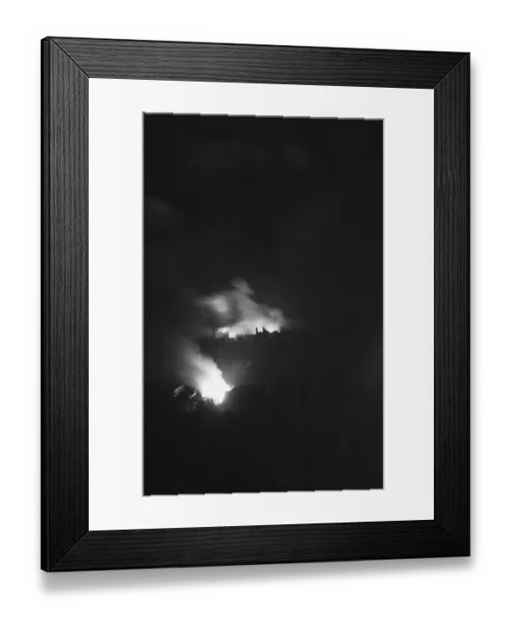Framed Print : Fires in the square mile of the city of London seen from the roof of St Paul