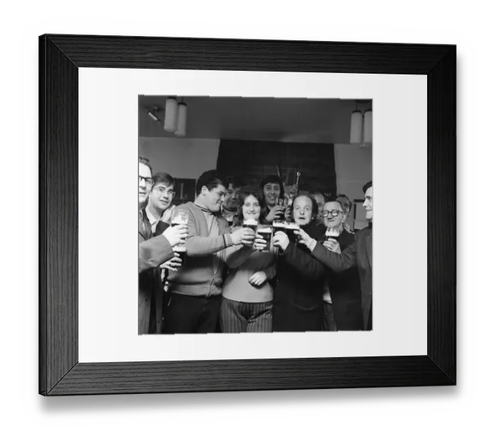 Framed Print : Barmaid at The Rocket Pub, Stockton, 1975, Barmaid of the Year Competition, Entrant