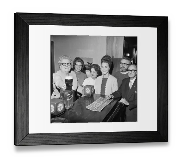 Framed Print : Life Long Barmaid Retires, Middlesbrough, 1973 Framed Print : Life Long Barmaid Retires, Middlesbrough, 1973