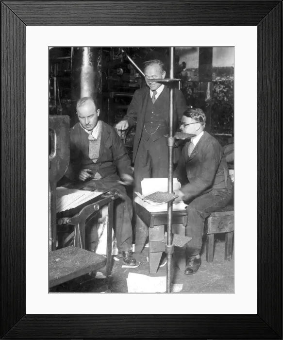 Framed Print : Beverly Baxter, Lord Beaverbrook and Karl Ketchum working on the Daily Express during Framed Print : Beverly Baxter, Lord Beaverbrook and Karl Ketchum working on the Daily Express during