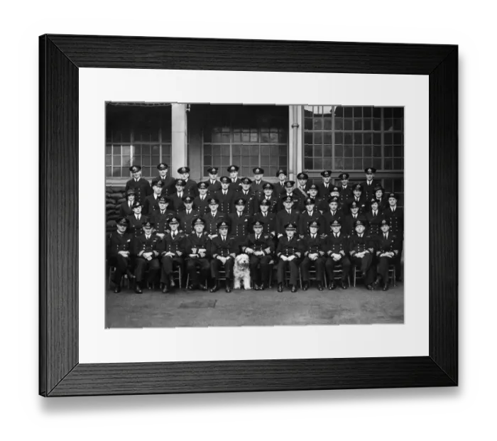 Framed Print : Staff at a South Wales Naval Base during the Second World War. 3rd April 1941