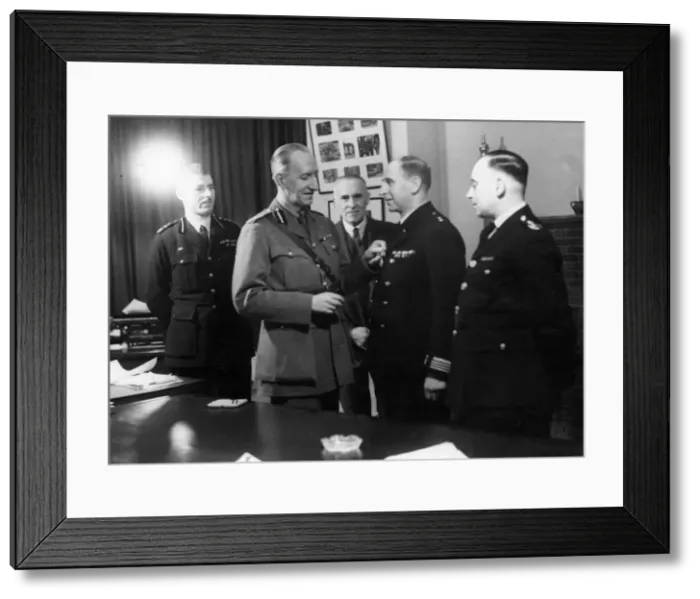 Framed Print : Ivor Miles Windsor-Clive, 2nd Earl of Plymouth, presenting the Kings Fire Service medal Framed Print : Ivor Miles Windsor-Clive, 2nd Earl of Plymouth, presenting the Kings Fire Service medal