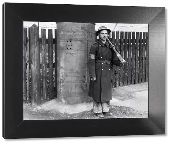 Glyn Jones of the Newport Home Guard during the Second World War. Circa 1941