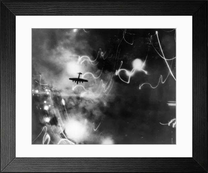 Framed Print : R. A. F. Lancasters bombing Hamburg. 3rd February 1943 Framed Print : R. A. F. Lancasters bombing Hamburg. 3rd February 1943