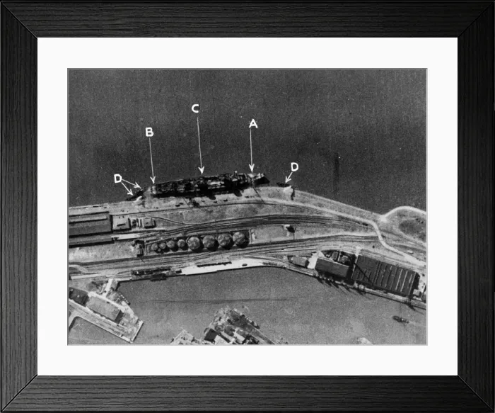 Framed Print : The German liner Bremen after being bombed by the R. A. F. in Bremerhaven, Germany Framed Print : The German liner Bremen after being bombed by the R. A. F. in Bremerhaven, Germany